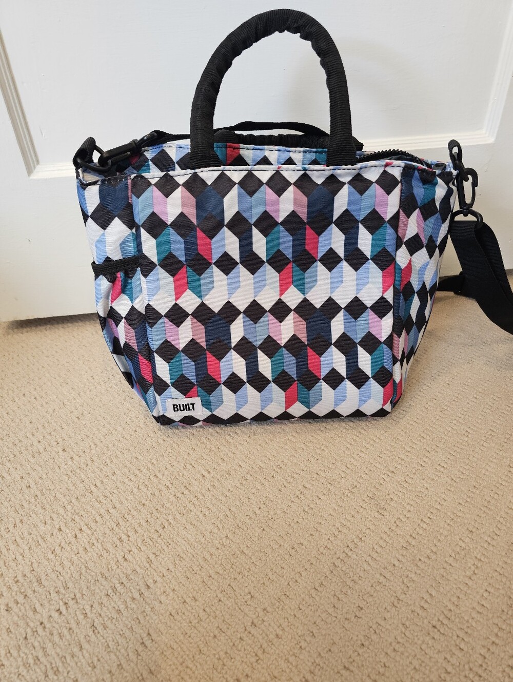 Canvas Thermal Lunch Geometric Multicolor  Pattern Nwot